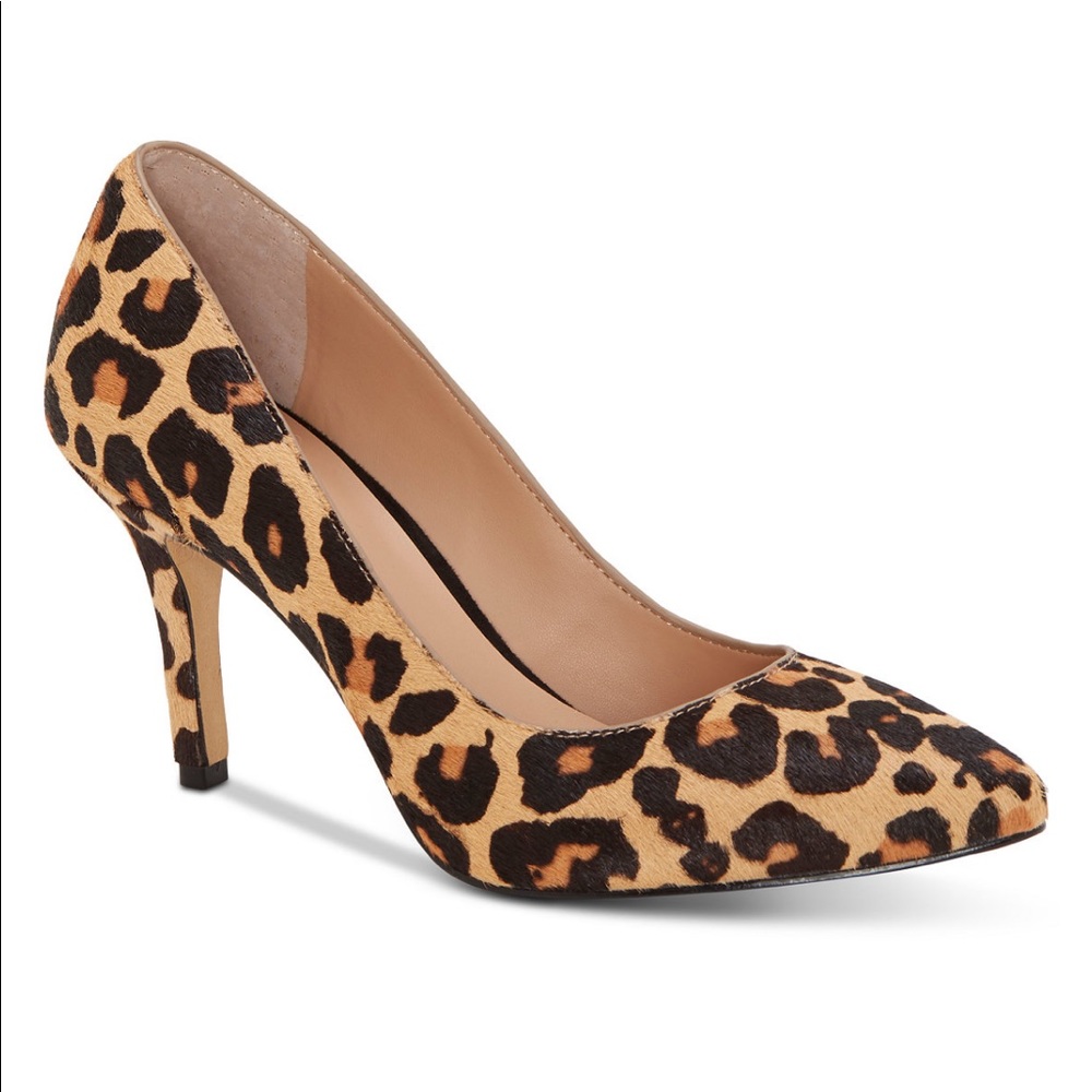INC Zitah Cheetah Print fur heels